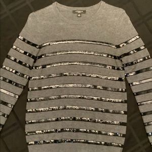 Yummy Ann Taylor Sweater with Sequin Stripes